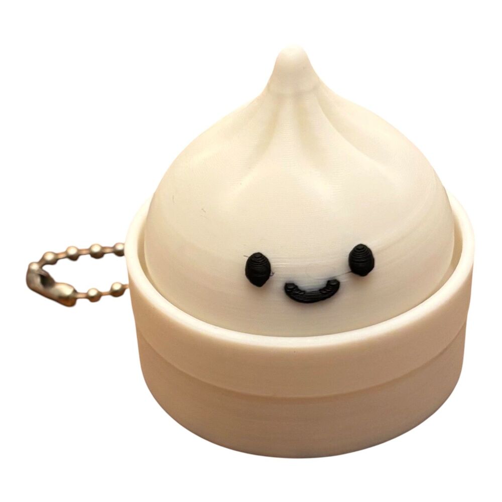 3D Printed Dumpling Clicker Fidget Toy – White - CL032-01